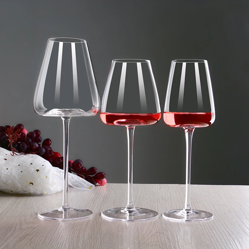 Handmade Flat Bottom clear Thin Stem Personalized Goblet champagne Glasses Flutes Custom Luxury Crystal Coupe Red Wine Glass