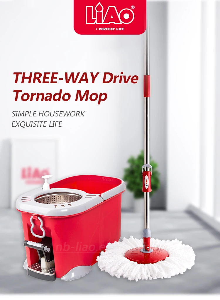 Liao Easy Clean Foot Pedal 360 Spin Mop And Bucket Set With Power