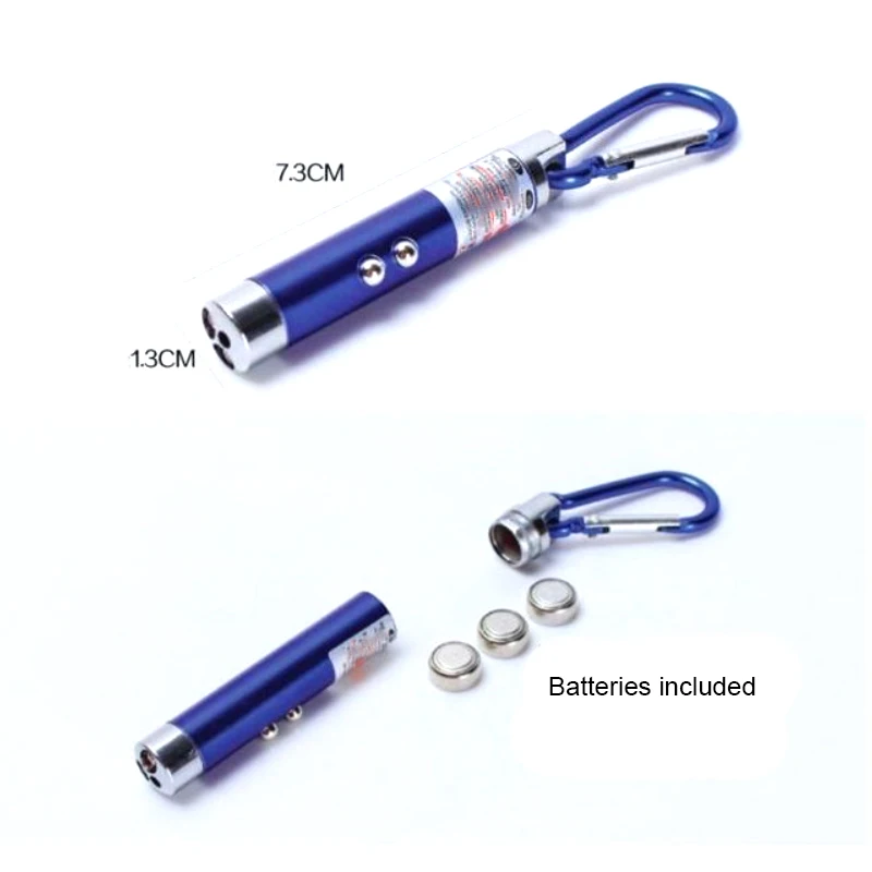Mini 3 in 1 Multifunction Laser Light Pointer UV LED Torch Flashlight Keychain Carabiner for Working and Camping