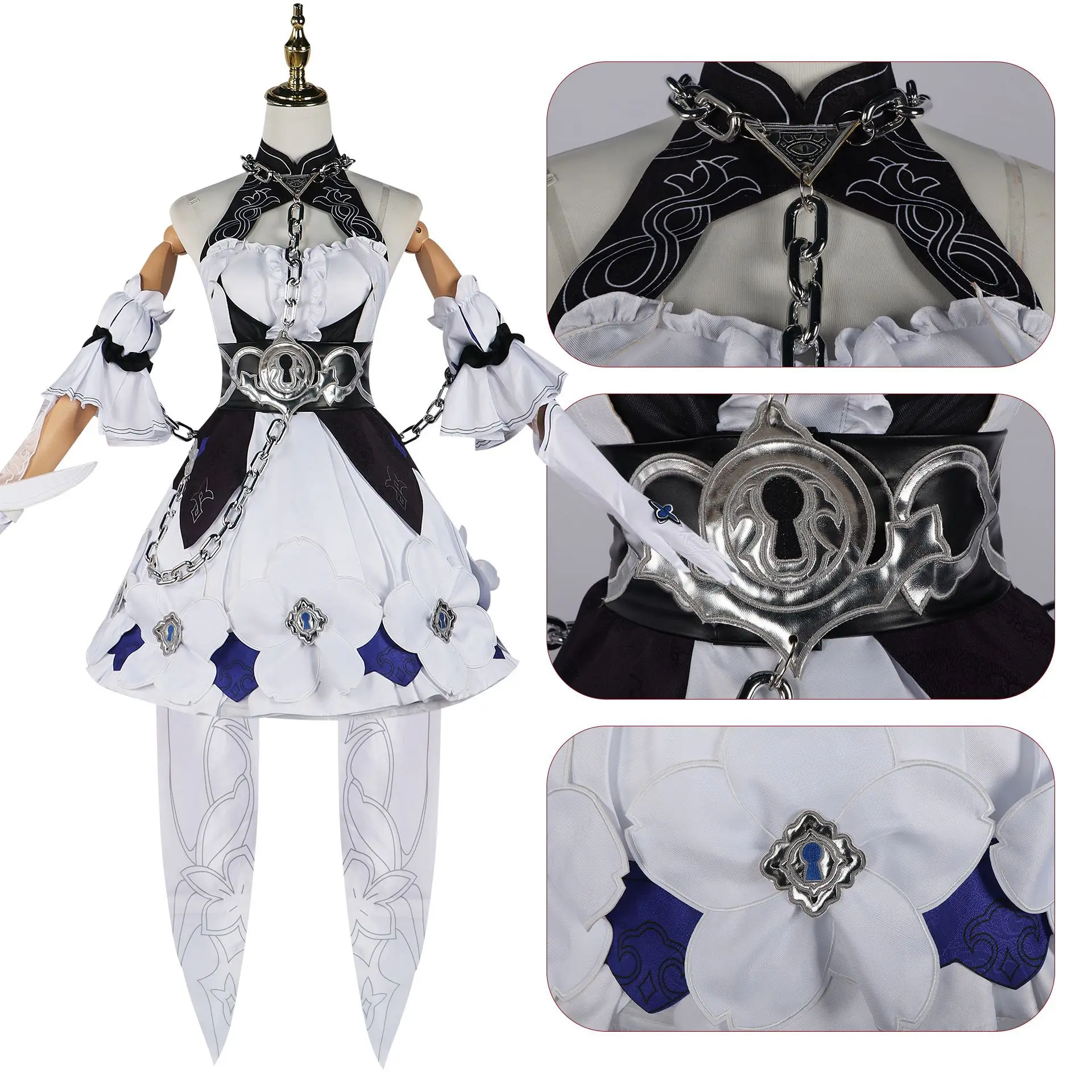 Honkai Impact 3 Seele Vollerei Cosplay Costume CP Black and White Suit  Daily Skirt Uniform Comic Con Party Stygian Nymph Costume, image size:1920x1920
