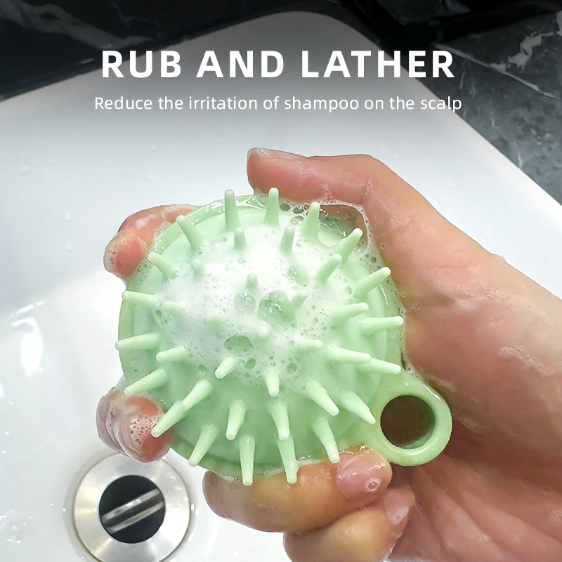Professional Oval Scalp Exfoliator Detangling Shampoo Massager Comb Wet Dry Hair Brush ABS Silicone Brown Green Hooks Easy Dry Hd4db65494b3843d68f5be0b4c3c5967du