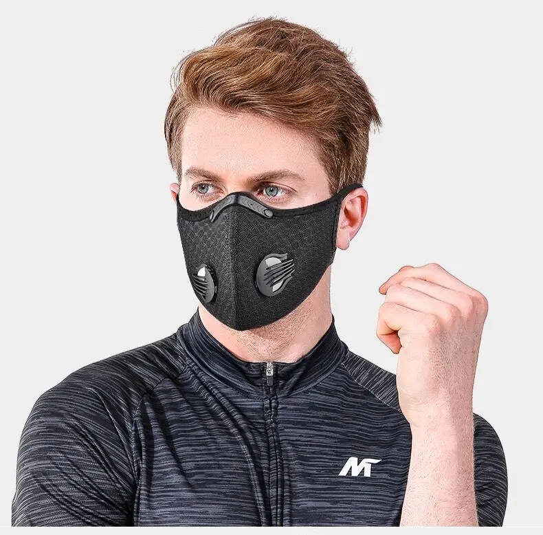 Dust Mask for Outdoor Activities Running Training Motorbike Bicycle Unisex DEPAISER Sports Anti-Pollution Mask with 8 Active Carbon Filters 