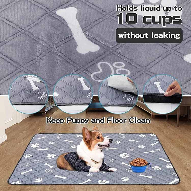 Custom design 2pack potable puppy pads machine washable large pee pads for dogs manufacture