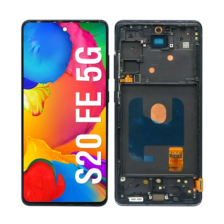 Mobile Display OLED LCD for Samsung S20 FE 5G Touch Screen with Frame Phone  Part Replacement