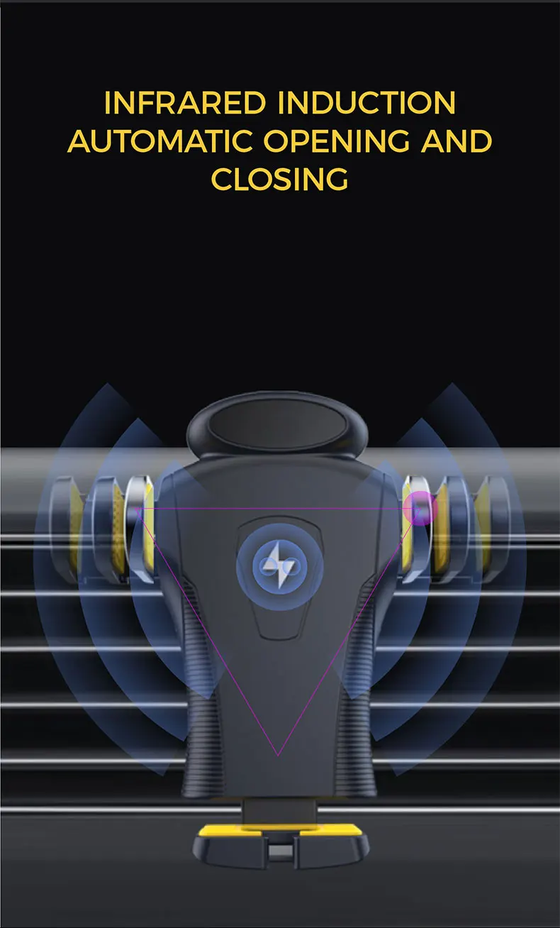 Custom Logo Qi2 15W Fast Charge Air Outlet Auto Clamping Wireless Car Charger for Universal Mobile Phone