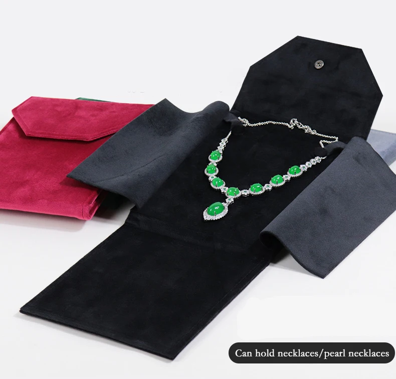 product foldable necklace travel bag velvet pendant bead chain jewelry storage box pearl necklace gift pouch-7