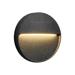 Aluminum Round  LED Wall Light for Outdoor Use Surface Mounted Step Light for Garden Courtyard Terrace Villa Footlight Housing