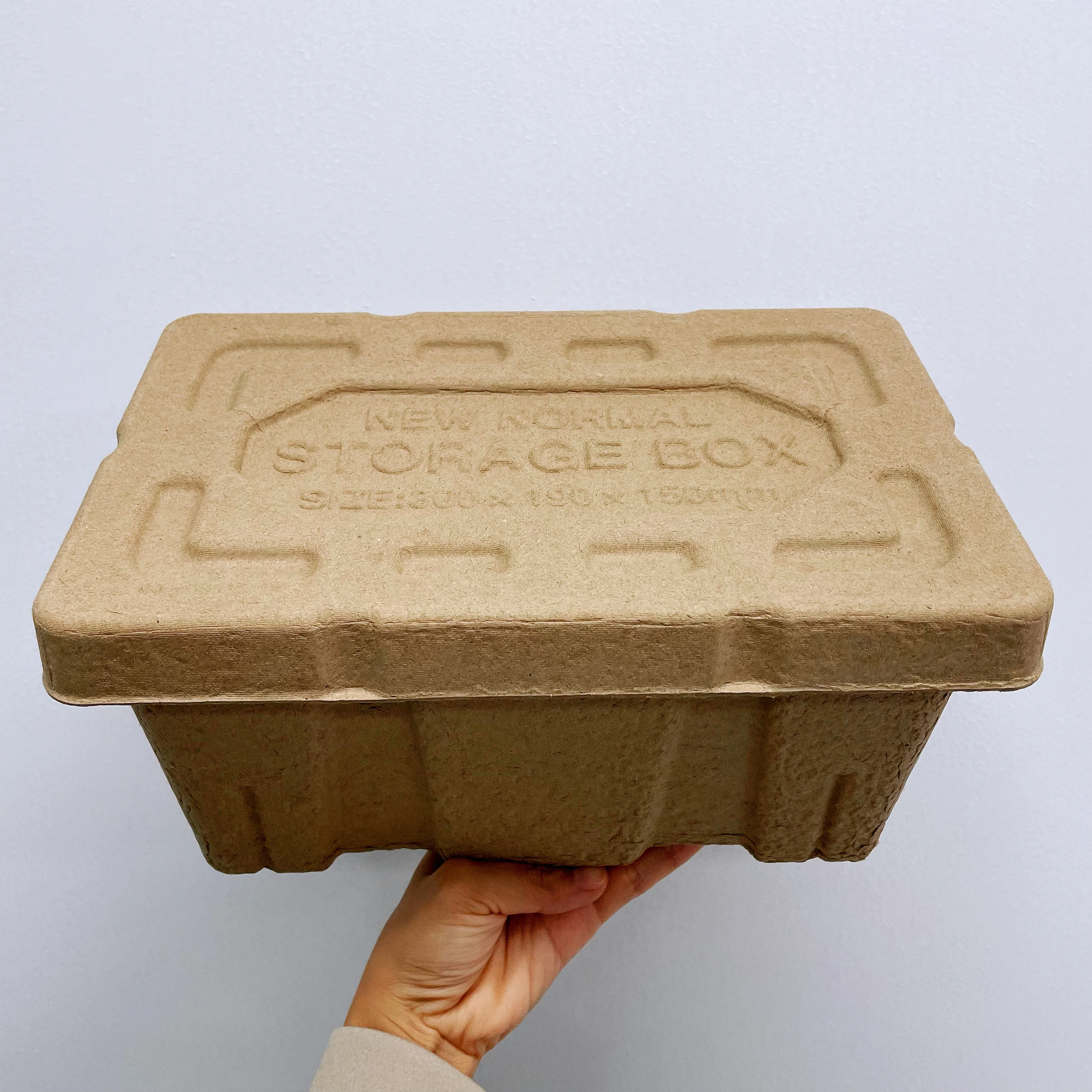 Custom Paper Pulp Packaging Container Box Molded Pulp Box with Lid of Recycled Paper Material