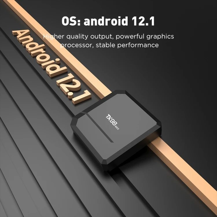 Factory Price T98 Max 4K Android 12.1 Smart TV Box with Remote Control