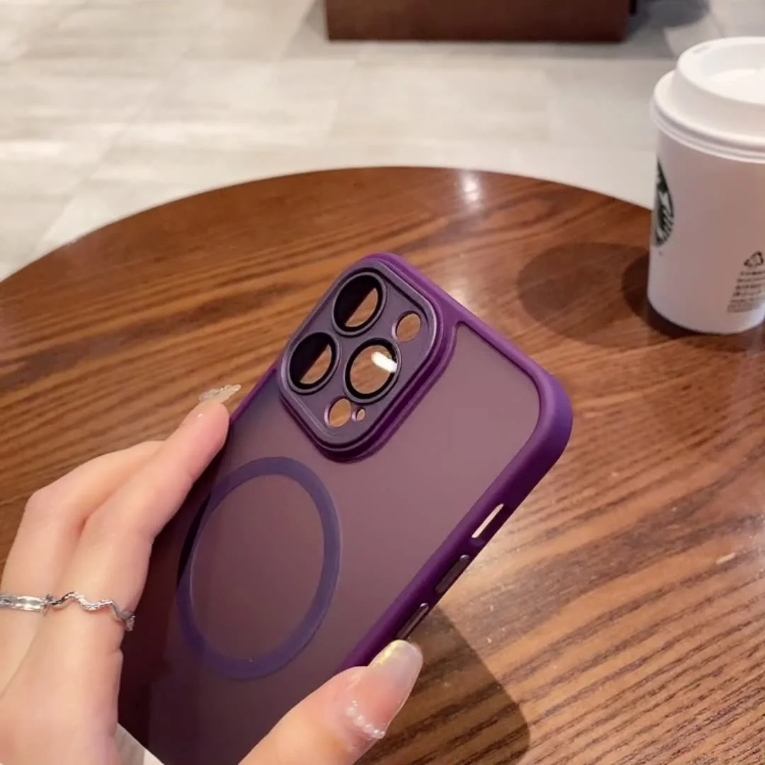 product for iphone 17 16 15 pro max shockproof protective mirror anti drop cover matte precision cameare magnetic mobile phone case-4