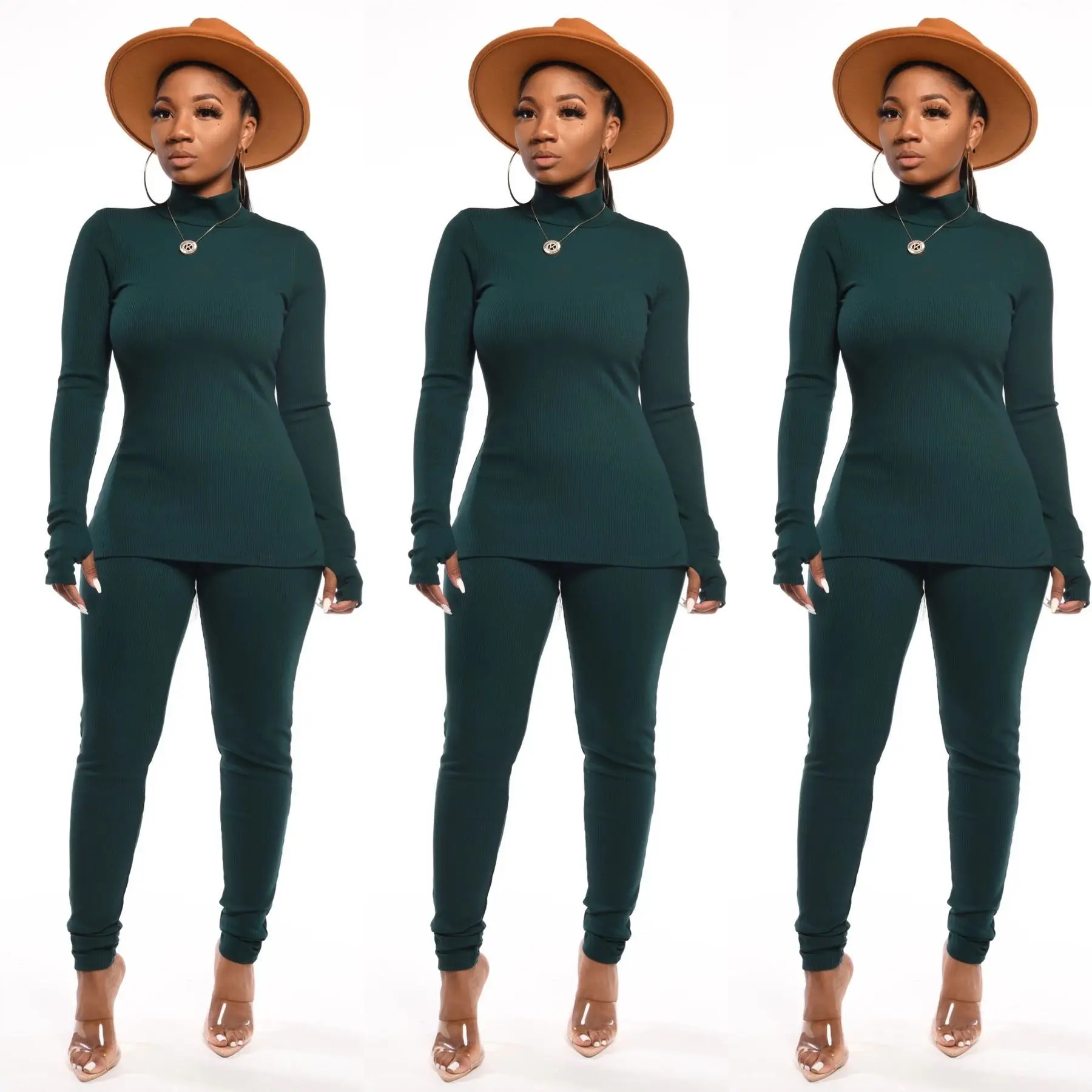 Latest design 2021 spring casual long sleeve solid Crop Top Leisure vendor clothing 2 Piece Set Women  business  uniform suit