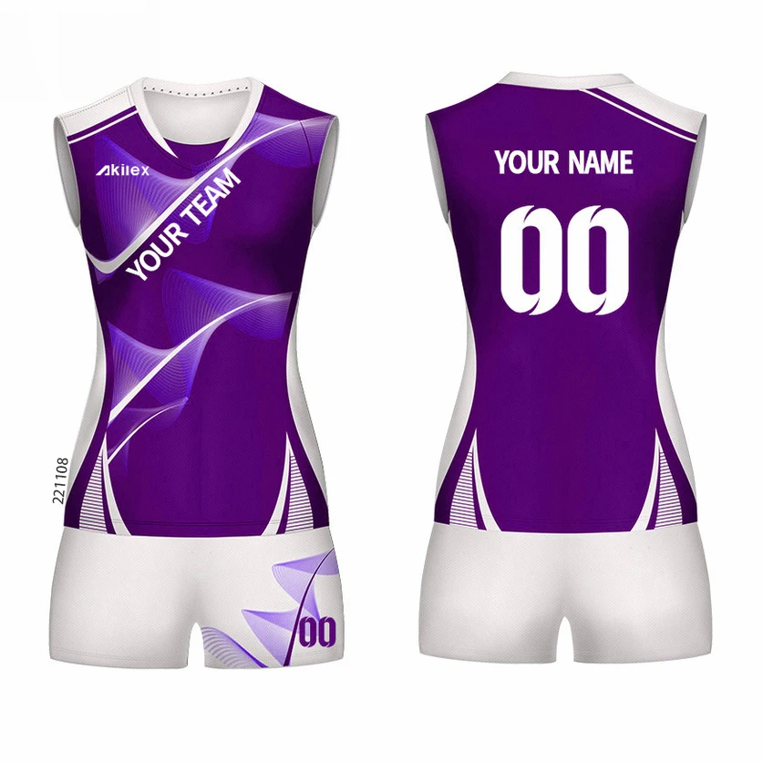 Custom New Uniform Design Set Low MOQ Quick Dry Slim Beach Wear Mens Womens Sublimation Volleyball Jersey