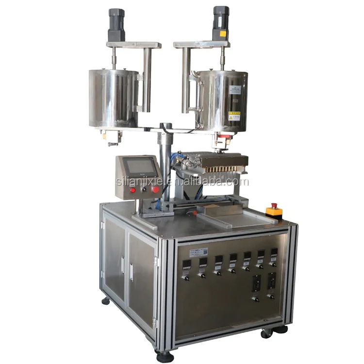 SiLian Automatic 12 Holes Double Layer Heating and Mixing Wax Lip Balm Filler Liquid Lipstick Filling Machine