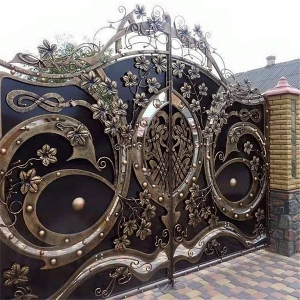 Gates Driveway Iron Pipe Door Design Modern Main High Quality Wrought Iron Gate Designs Simple Aluminum Gate for Villa