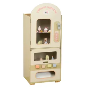 Best-Selling Simulated Wooden Vending Machine Educational Kitchen & Food Toy for Boys Girls Shipping Storing Purchased Beverages