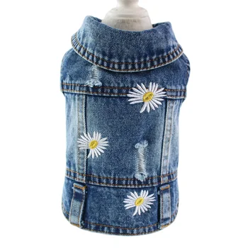 Newest Fashion Spring  In Stock Wholesale Pet Clothes Jean Jacket Pet magritte Cowboy  Coat Dog Jacket for Puppy Small