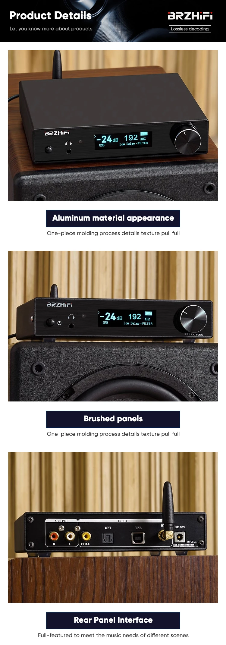 BRZHIFI SU10 HIEND AK4499 DAC Audio Amplifier Hi-fi Stereo Audio AmplifierBT 5.3 DSD512 Home Sound System Amplifier factory