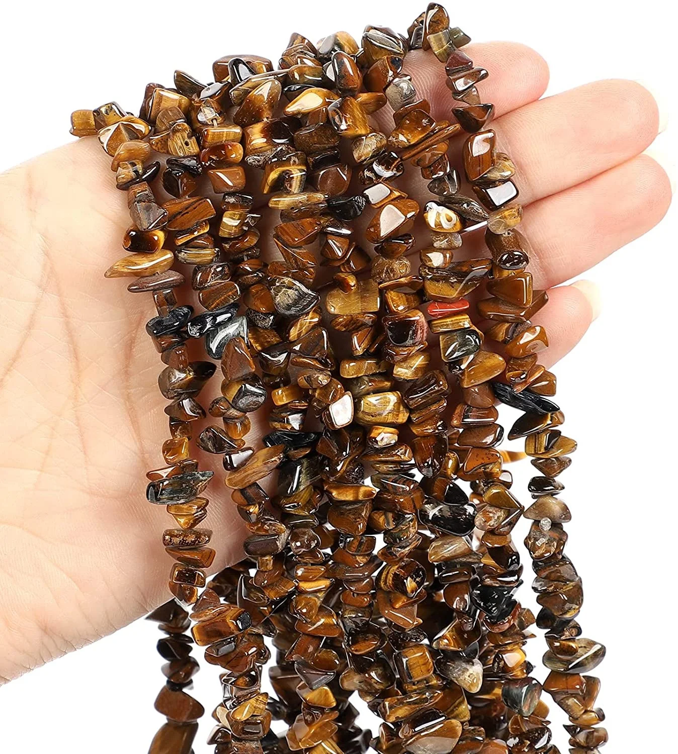 1Strand 15" 5~8mm Freeform Natural Stone Gemstone Chips Beads Jewelry Findings 