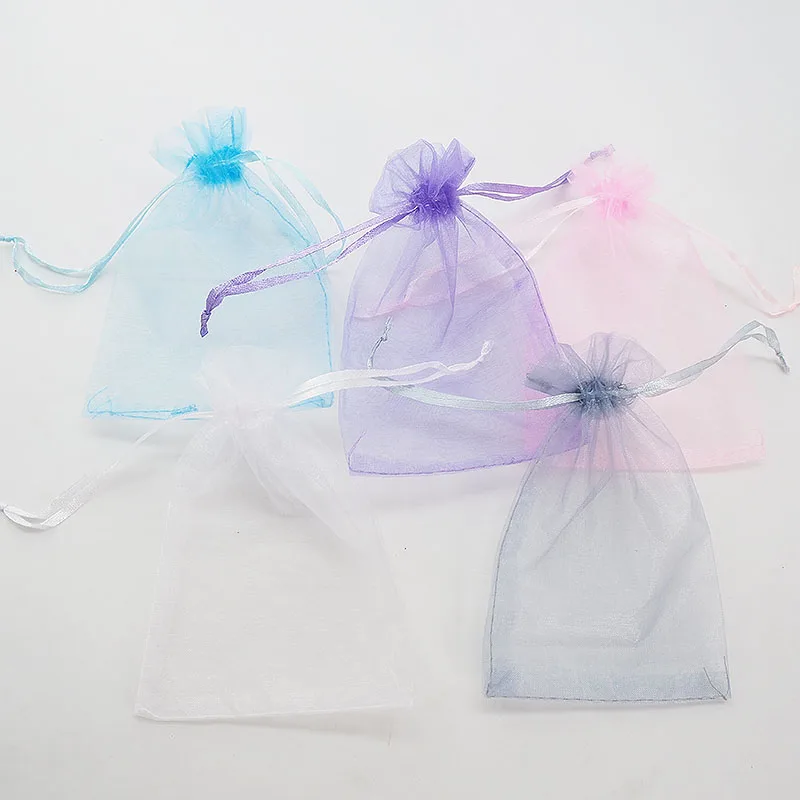 Assorted Solid Color Organza Gift Bags, Sheer Organza Bags