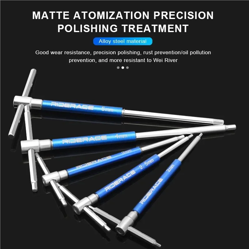 RIDERACE Bicycle Allen Hex Key Wrench Hand Bike Repair Tools Set T Handle 2/2.5/3/4/5/6/8/10mm CRV Steel Inner Hexagon Spanner