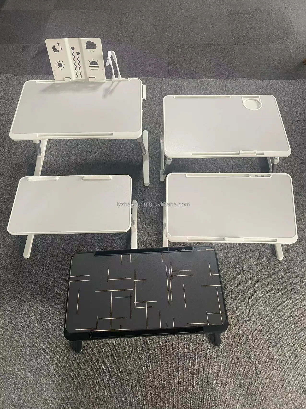 60X40CM Aluminum Alloy Folding Computer Desk Stand Bed Folding Computer Desk Adjustable Height Folding Computer Desk