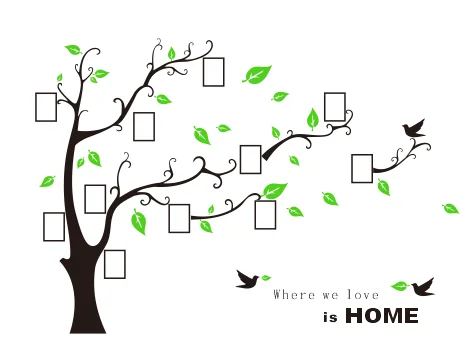 Family Photo Frame Tree Wall Art Decal Wall Sticker Home Decor Living Room Bedroom TV 3D DIY Wall Decor