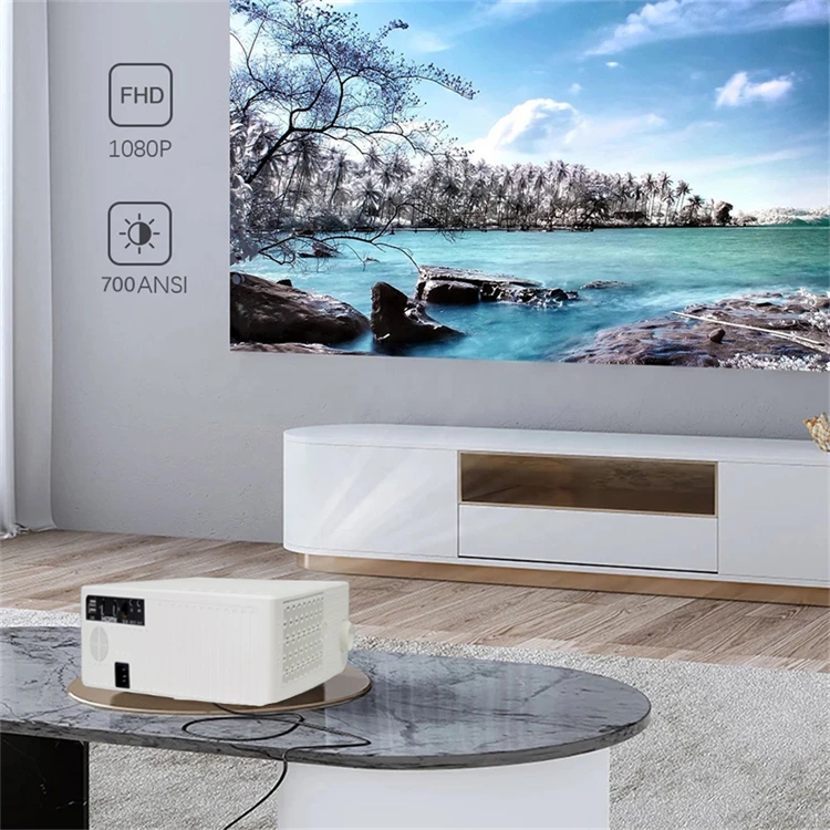 Education Projector Smart FHD Projector 4k Home Theater High Brightness with Android 10.0 Built-in Speaker Led Projector
