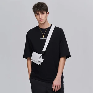 Custom Logo Leather White Mens Small Harness Chest Rig Pack Crossbody Shoulder Bag for Men