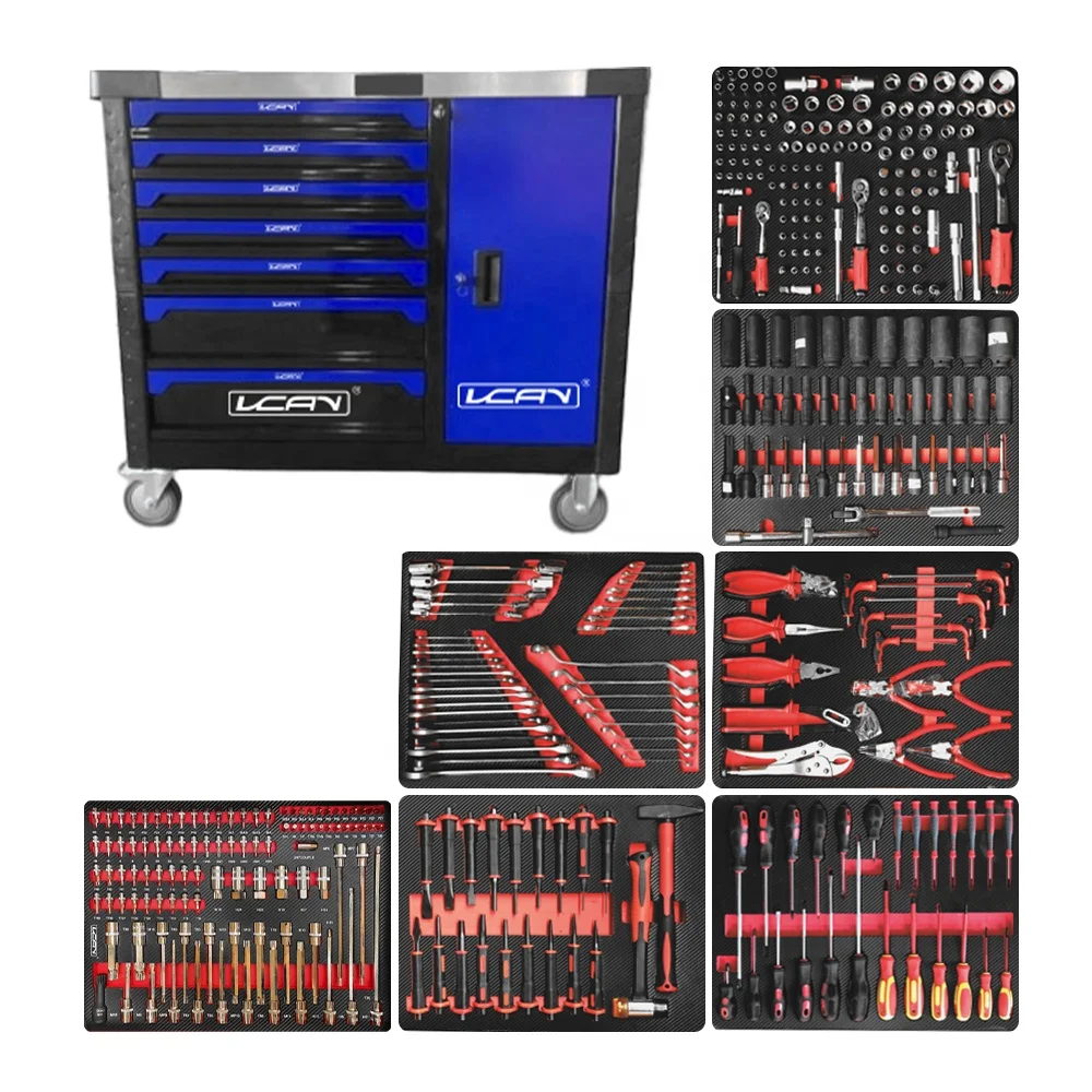 VCANTIGER 7 Drawers Tool Cabinet Workshop Trolley Tool Box for Hand Tools Sets