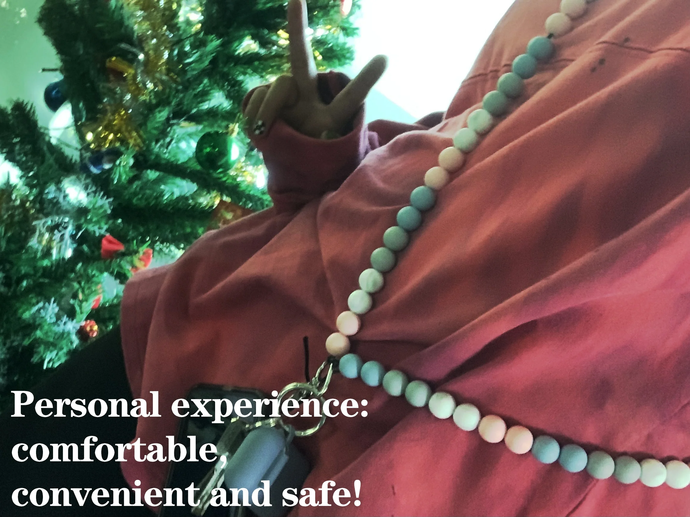 Custom Silicone Beaded Lanyard No Loose Keys ID Badge Phone Lanyard Silicone Bead Crossbody Chain