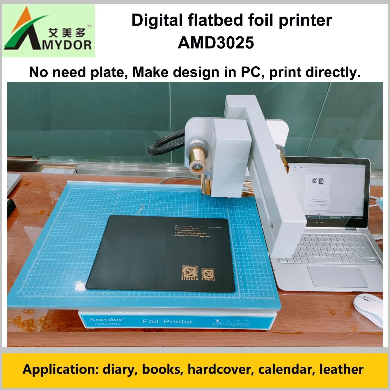 Amydor Amd8025 Digital Flatbed Gold Foil Printer Printing Machine For