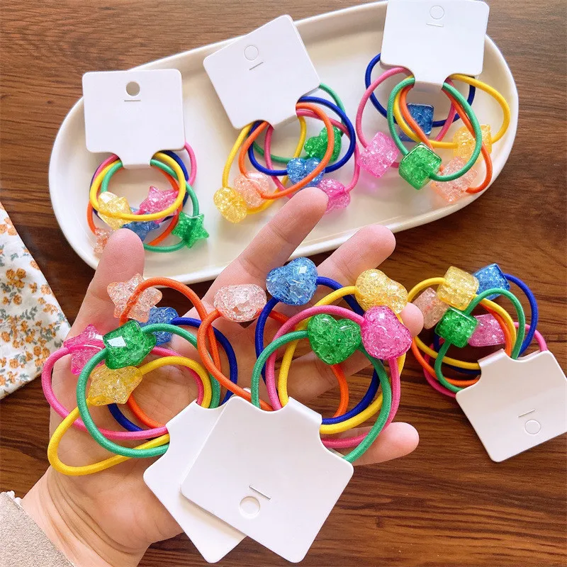 Korean Style Children Accessories Colorful Elastic Hair Rubber Band High Quality Rubber Band Children Hair Ties