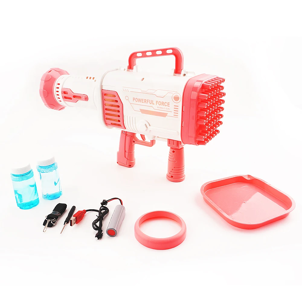 60 Hole Machine Toy Bubble Gun Automatic Electric Transparent Gatling Soap Making Water Shampoo Gun Bubble For Weddings