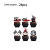 nero 24 pezzi topper per cupcake