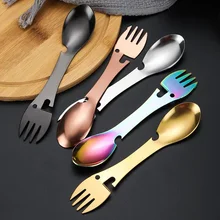 Y1119 Spork Of Steel Utensils Set Proof Travel Spork Camping Spork 5 In 1 Camping Cutlery