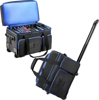 Sac à Roulettes Pour Câbles DJ – HODRANT Grand Modèle Rembourré Avec Chariot Amovible, Séparateur Et Compartiment Ordinateur 15,6", Idéal Pour DJ Et Musiciens