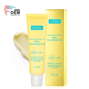 Face Care Broad Spectrum Pineapple Papaya UVA/UVB Protect Sunblock Gel Glowing Moisturize Lightweight Water Gel Sunscreen Spf 30