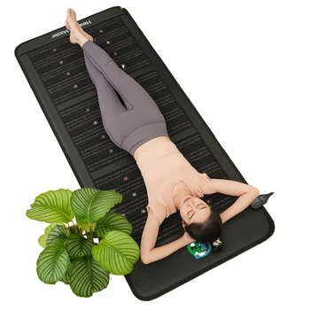 80*190cm Amethyst Infrared Heating Massage Mat Negative Ion Tourmaline Hot Stone Pads Promotes Therapy