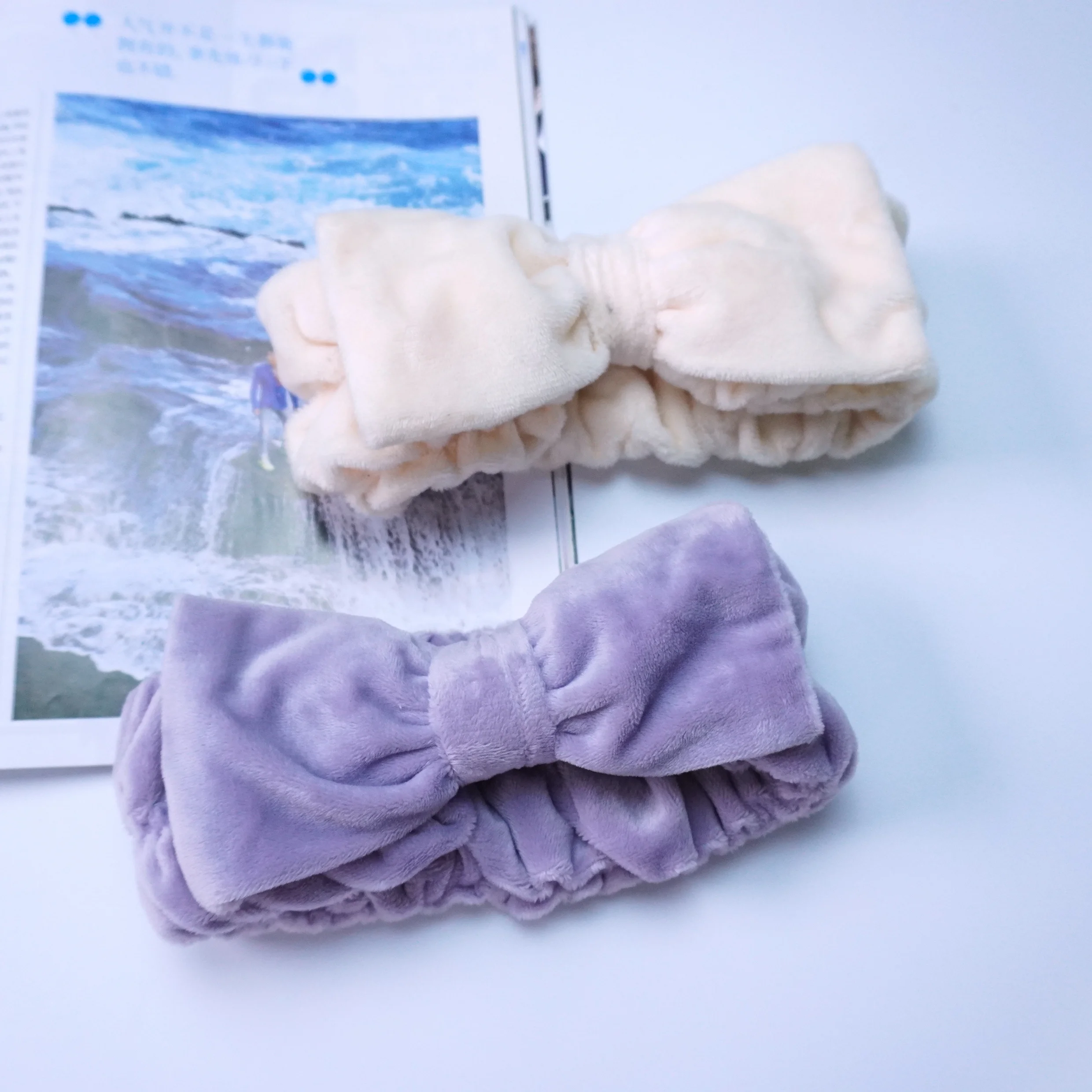2022 Stretch Spa Headband Wash Face Shower Big Bow Headbands Supplier