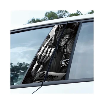 Customizable High Quality B-pillar Protective Decorative Sticker  Car Body Side Skull Decorations For Cars Halloween  sticker