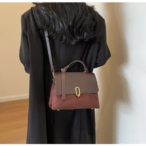 Guangzhou Wholesale High-end Women's Suede Handbags 2026 New Korean Style Large Capacity Cover Waterproof Eco-Friendly Side Bags