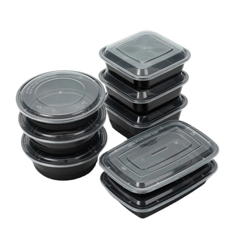 Round Pp Plastic Lunch Box With Lid Food Visual Lunch Box Packed ...