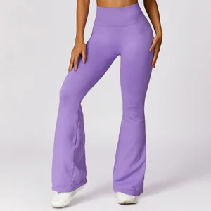 Wide Leg Tight Seamless Hip Lifting Yoga Flared Pants Tummy Trimming High Waisted Micro Leisure Sweatpants