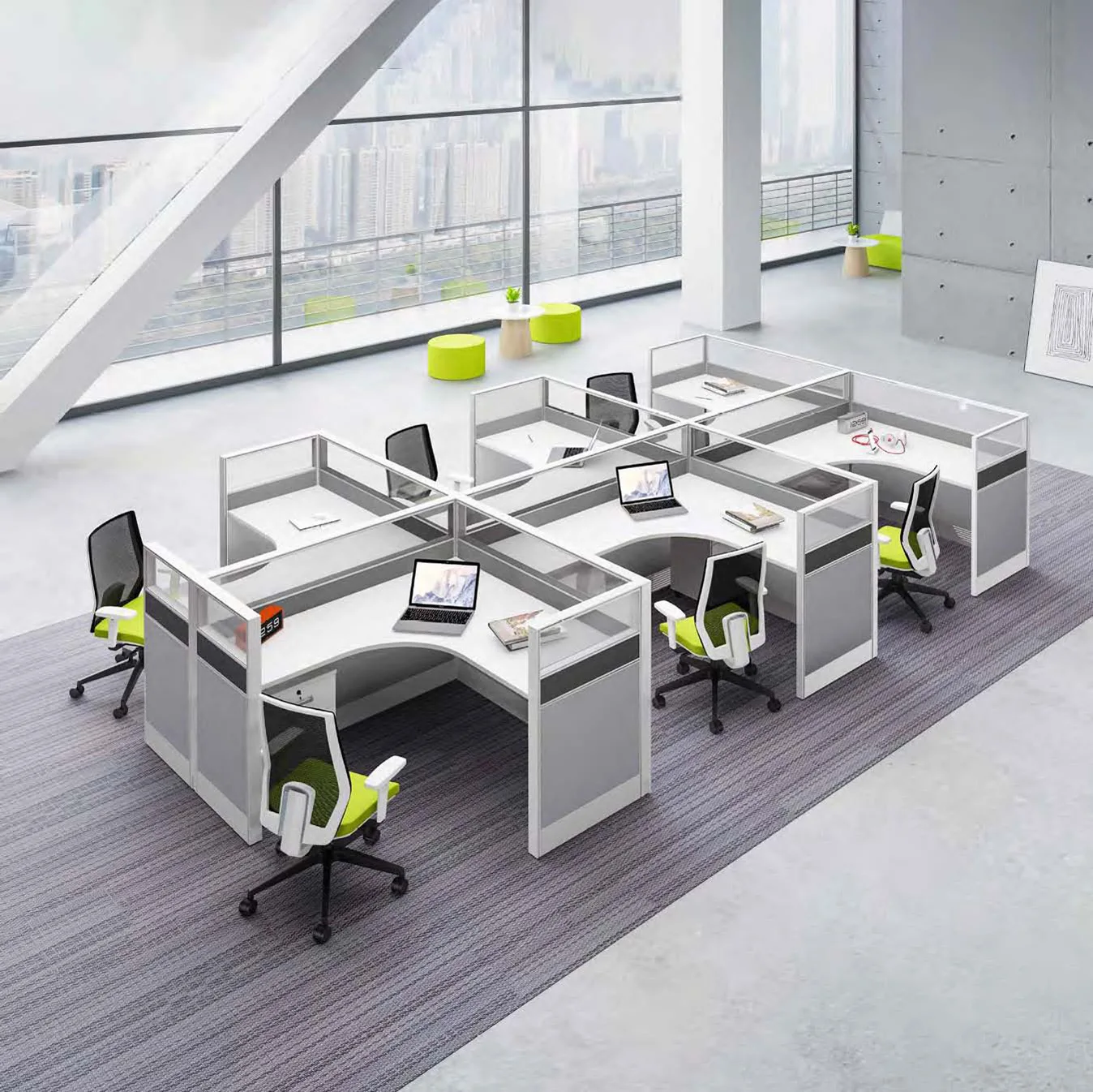 Modern Simple Commercial Office Furniture Extendable Staff Desk Eco ...