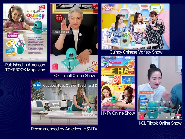 蓝宙绘画早教机器人学习机儿童自动画画智能幼儿美术益智玩具礼物