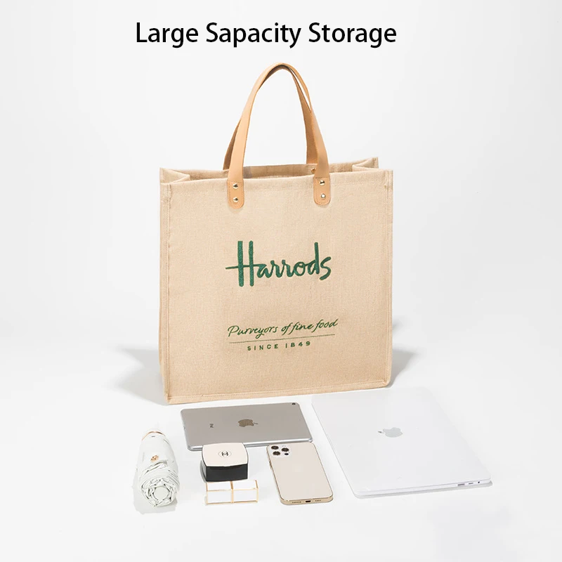 Eco Friendly Harrods Shopping Bag Personalized Jute Tote - Main Image