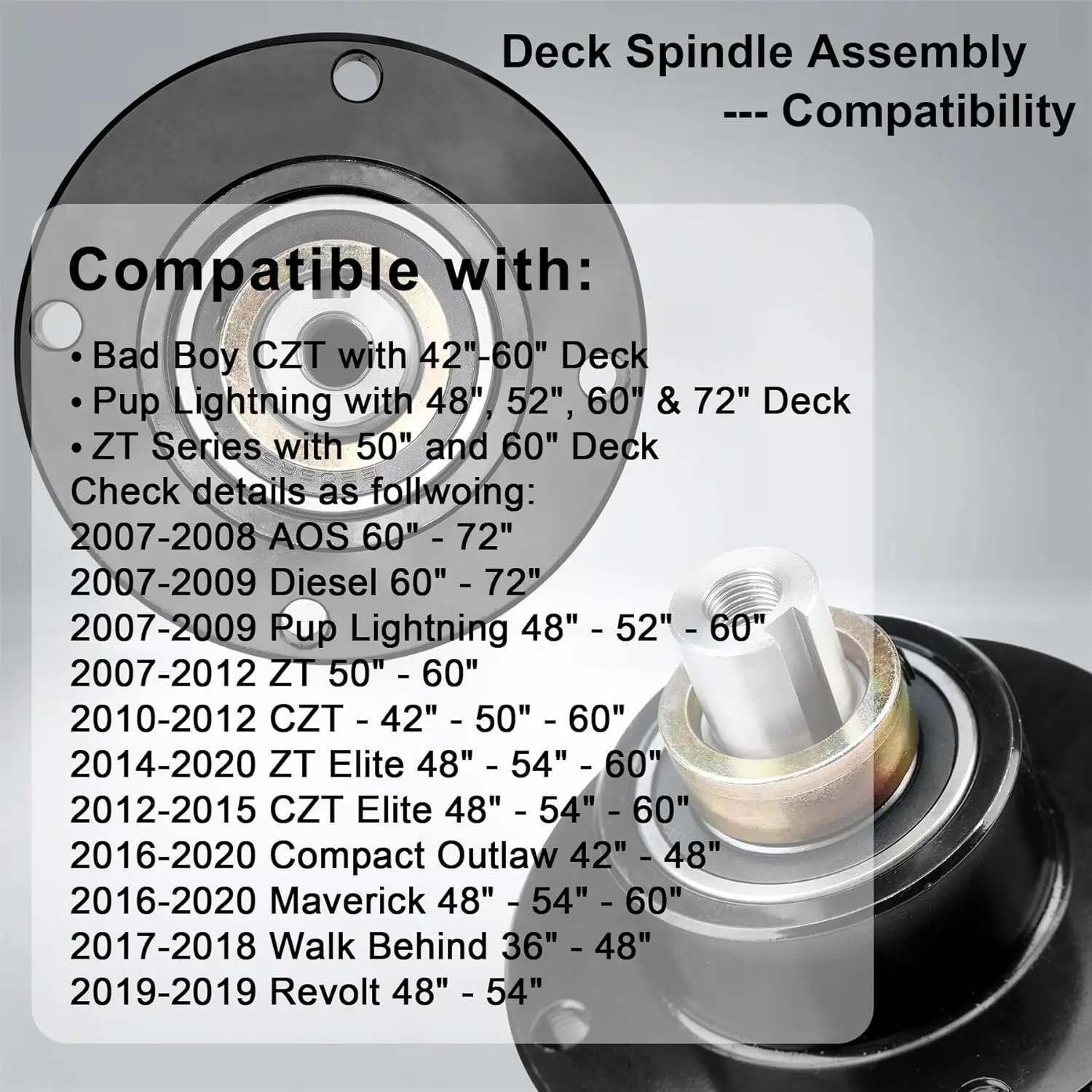 3 Pack Spindle Assemblies For Bad Boy Mowers 42-72 Inch Decks - Replaces 037-6015-00