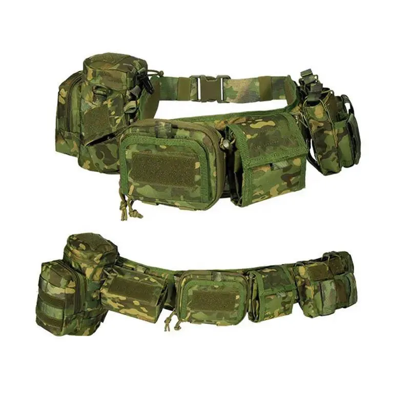 Breathable Adjustable Padded Pouch Multifunctional Waist Bag Duty Outdoor Belt Tactical Utility Belt with Holster