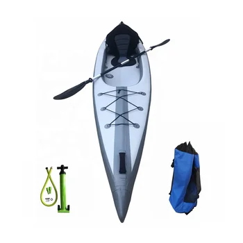 HL-K1  patent design 1 person  folding inflatable kayak drop stitch solo canoe for fishing  and water games for wholesale OEM