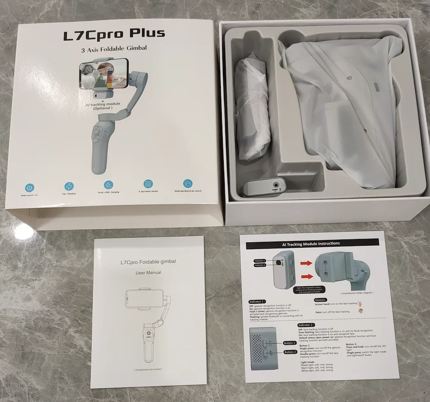 L7C Pro Plus 3 Axis Smartphone Gimbal - AI Tracking Stabilizer